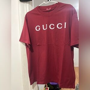 Gucci Men's Burgundy Short Sleeve Tee
